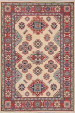 Geometric Kazak Rug Traditional Wool Art Rich Colors, Cultural Heritage 4x6 ft picture