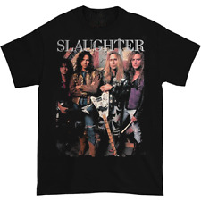Vtg Slaughter Music Band Gift For Fans Heavy Cotton Black Tee Shirt KY5098 picture