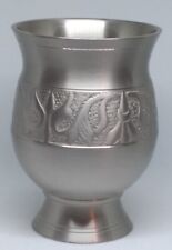Brushed Pewter Decorated Footed Cup 12 oz Soft Rim picture