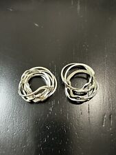 2 Vintage Sterling Silver 6 & 4 Piece Puzzle Ring Wire Wrapped Handmade Size 9 picture