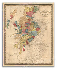 1822 Map of the Highlands of Scotland and Scottish Highland Clans - 16x20 picture