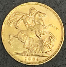 Vintage 1892 24k Yellow Gold Victoria D G Britt Reg F D Gold Coin Collectible picture
