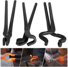 3PCS Knife Making Tongs Set Blacksmith Bladesmith Vise Anvil Forge Tools  picture