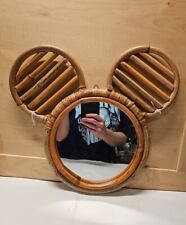 VINTAGE RATTAN MIRROR DISNEY  MICKEY MOUSE EARS SHAPED  picture
