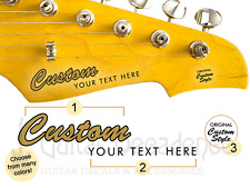 Custom Classic Two-Line Guitar Headstock Waterslide Decals  picture