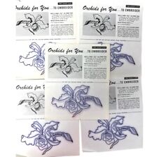 Coats & Clark's Vintage Transfer Leaflets Orchids 870 to Embroider Lot of 5 picture