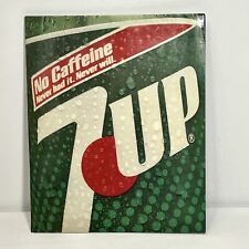 7-Up Folder Caffeine Never Had It Never Will Green Soda Can Condensation Vintage picture