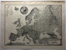 1947 Vintage EUROPE Antique Relief Map - Hammond's Superior Atlas & Gazetteer picture