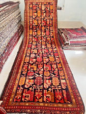 Hand Knotted Sarab Tribal Navy Red Runner Wool Oriental Area Rug 4'2