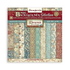 Stamperia Backgrounds 12x12 Double Sided Paper Pad 10 Sheets Christmas Greetings picture