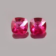 Nice Quality Natural Flawless Burma Ruby Loose Cushion Gemstone Cut Pair 5x5 MM picture
