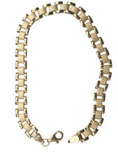 10kt Yellow Gold Oyster Link Chain Necklace Bracelet Men's Women 6mm Sz 7