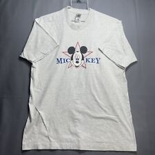 Vintage Mickey Mouse T Shirt Grey White XL USA Made Disney Cartoon Single Stitch picture