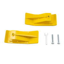 New Set 2 Tractor Bucket Ski Edge Tamer Skid Protector Snow Leaf Removal Yellow picture