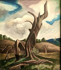 Antique Oil Painting 1930s WPA School Of Thomas Hart Benton- Ruth Colburn picture
