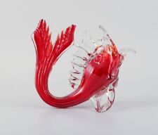 Large red Murano fish in mouth-blown art glass, 1960s/70s. picture
