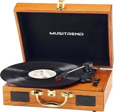 Musitrend NostalgicVinyl Record Player with Bluetooth 3 Speed Turntable Belt picture