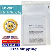 14x20 Clear Suffocation Warning Poly Self Seal Bags -ST ShipMailers picture
