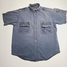 Remington Mens Fishing Hunting Button Front Shirt Short Sleeve Fits Large Faded picture