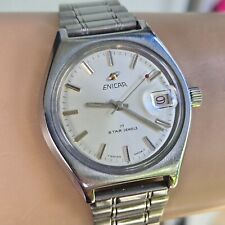 Vintage ENICAR mens manual winding watch AR-161 17Jewels Date swiss made 1970s picture