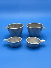 Vtg Mid Century Aluminum Measuring Cups Lot Of 4, 1 Cup (2) 1/4 Cup (2) Estate picture