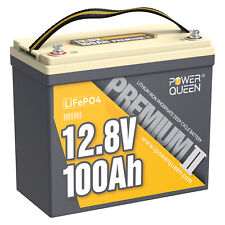 Power Queen 12V 100Ah Mini LiFePO4 Lithium Battery 1280Wh For RV Trolling Motor picture