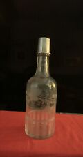 VINTAGE HAWKES ENGRAVED crystal GLASS DECANTER STERLING TOP picture