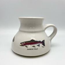Vintage 1994 Angler's Expressions No Spill Ceramic Coffee Mug Trout Geoff Hager picture