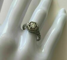 2.5 Ct Round Cut Simulated Fancy Filigree Engagement Ring 14k White Gold Over picture