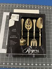 Rogers By Stanley Robert’s Drama Gold 4 Piece Serving Hostess Set - New picture