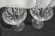 Vintage Clear Floral Cocktail Glass Lot Of 2 picture