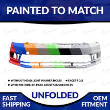 NEW Painted 2015-2018 Volkswagen Jetta Unfolded Front Bumper W/ Sensor Holes picture