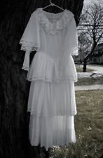 Vintage Handmade Victorian Southern Gothic White Dress Costume Sm/Med picture