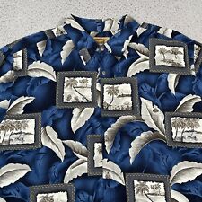 The Foundry Hawaiian Shirt Men's 2XLT 100% Rayon Floral Flowers Vacation Summer picture