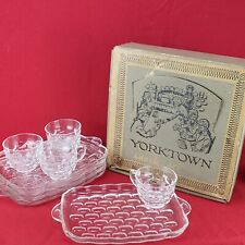 Vintage 8 Pc. Yorktown Snack Set - Federal Glass Co. (4 Plates & 4 Cups) w/ box picture