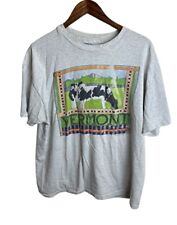 Vintage 90’s Vermont Cow AD Art Single Stitch T Shirt Size XL picture