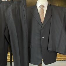 VTG BESPOKE Holland & Sherry Wool 44R 36 x 28 FULL CANVAS 3Btn Suit 2 PAIR PANTS picture