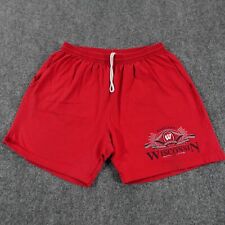 Wisconsin Badgers Shorts Men L Red Vintage Cotton Drawstring NCAA USA 90s 7942 picture