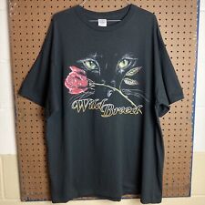 Vintage Wild Breed T-shirt XL Biker 3D Emblem Rose Black Cat Panther picture