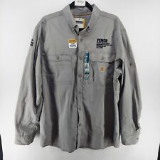 carhartt button up shirt men size Large gray Relaxed fit force long sleeve FEMCO picture
