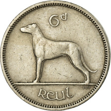 Irish Coin Ireland 6 Pingin | Celtic Harp | Irish Wolfhound | 1942 - 1969 picture