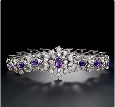 Beautiful Late-Victorian Glorious Purple Lab Created Amethyst Women's Bracelets picture