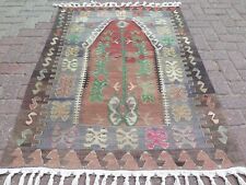 Pale Color Turkish Small Kilim Bedroom Rug Cute Rug Door Mat Wool Carpet 42