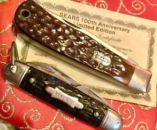 Vintage SEARS Knife 100th ANNIVERSARY LoT Limited EDiTiON CERTiFiCATE USA 1986 + picture