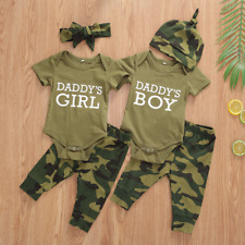 Newborn Baby Boy Girl Tops T-shirt Camo Pants Outfits Set Clothes Tracksuit picture