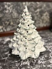 RARE VTG 9” McCOY Ltd. USA CERAMIC CHRISTMAS TREE White W/ Some Green-No Lights picture