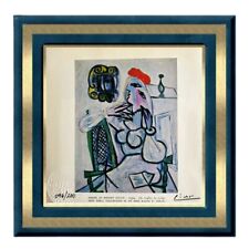 Pablo Picasso Original Signed Hand Tipped Print - Woman in red hat picture