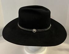 Bradford By Resistol Western Cowboy Hat Black Wool Bead Band Size 7 picture