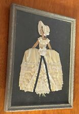 VINTAGE FRAMED RIBBON LADY  9 3/4 By 7 3/4 picture