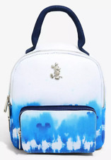 NEW Loungefly Disney Mickey Mouse Dip Tie-Dye Canvas Mini Backpack Blue & White picture